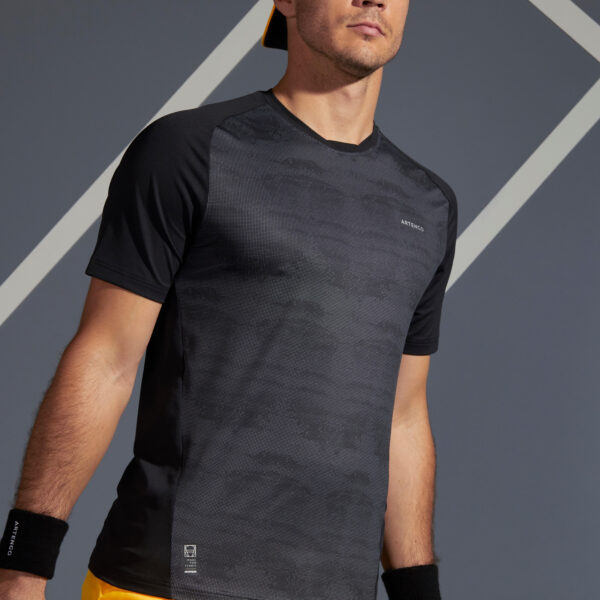 تی شرت تنیس مردانه آرتنگو TTS 500 DRY - مشکی طرحدار