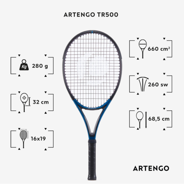 راکت تنیس بزرگسالان آرتنگو ARTENGO TR500  - آبی - Image 2