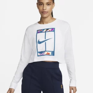 تی شرت تنیس آستین بلند زنانه نایک NikeCourt Dri-FIT Slam