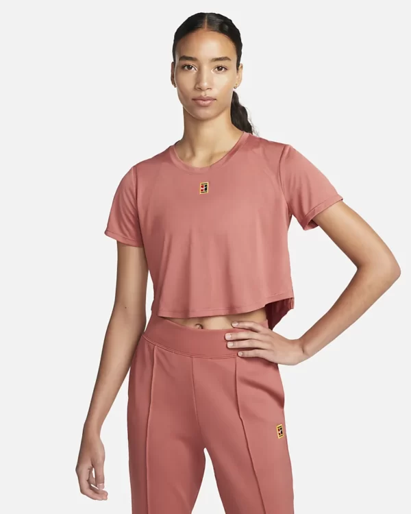 تی شرت تنیس زنانه نایک NikeCourt Dri-FIT Heritage - صورتی پر رنگ