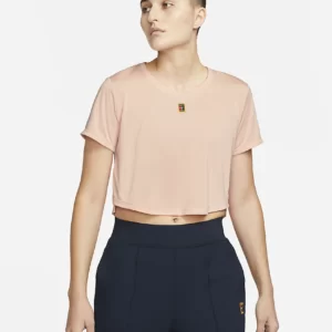 تی شرت تنیس زنانه نایک NikeCourt Dri-FIT Heritage - صورتی کمرنگ|تنیس 24