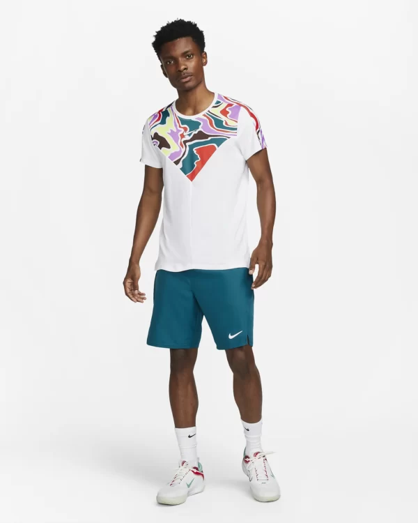 تیشرت تنیس مردانه نایک NikeCourt Dri-FIT Slam - سفید/رنگی