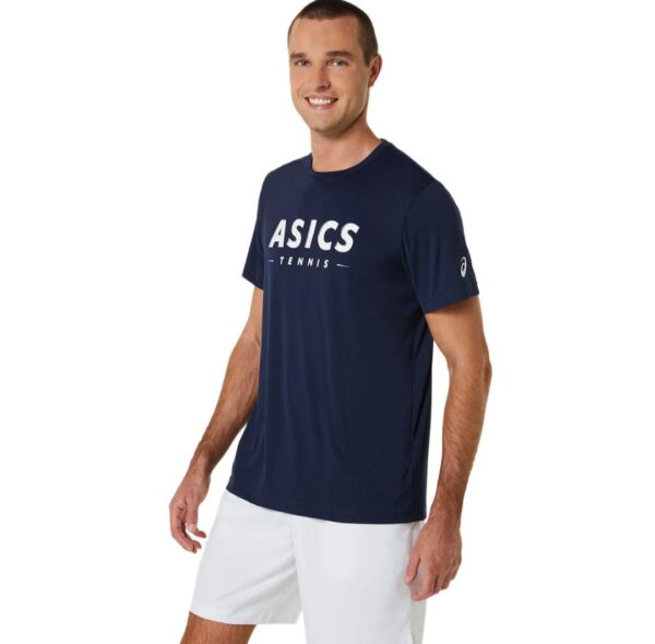 تی شرت مردانه آسیکس Asics Court Tennis Graphic- سرمه ای