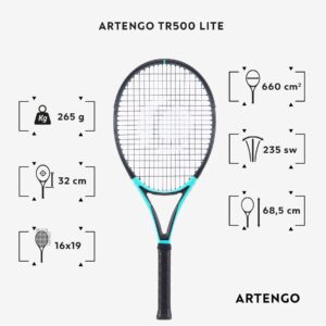 راکت تنیس بزرگسالان آرتنگو ARTENGO TR500 LITE– مشکی/آبی