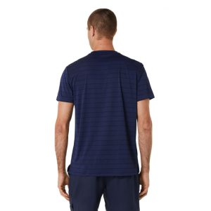 تی شرت تنیس مردانه اسیکس Asics Court Stripe SS Top- سرمه ای