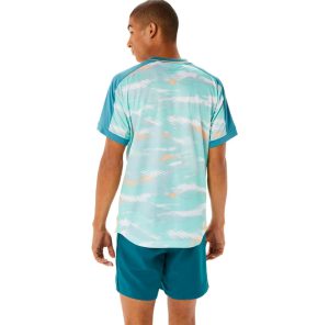 تی شرت تنیس مردانه اسیکس Asics Match Graphic SS Top- آبی