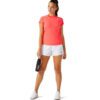 تی شرت تنیس زنانه اسیکس Asics Court W Piping SS- صورتی - Image 4