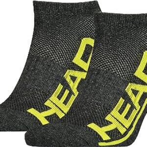 جوراب تنیس ساق کوتاه هد HEAD PERFORMANCE SNEAKER  UNISEX پک دوتایی-خاکستری