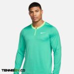 تی شرت نیم زیپ تنیس مردانه نایک NikeCourt Dri-FIT Advantage- سبز