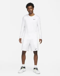 تی شرت نیم زیپ تنیس مردانه نایک NikeCourt Dri-FIT Advantage-سفید