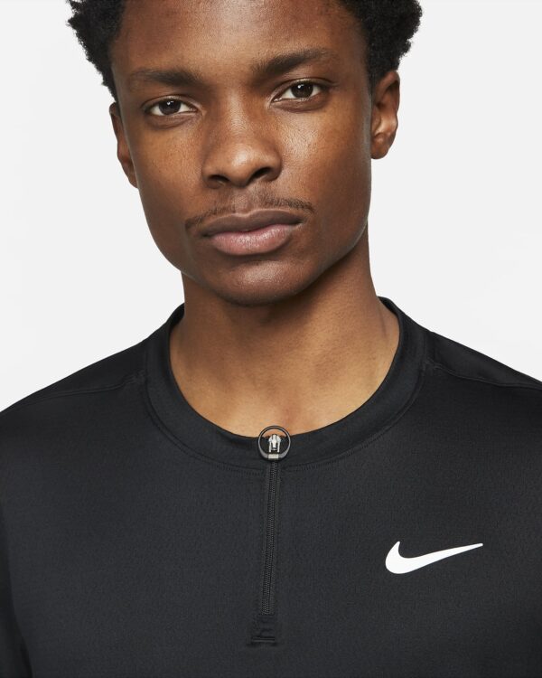 تی شرت نیم زیپ تنیس مردانه نایک NikeCourt Dri-FIT Advantage-مشکی