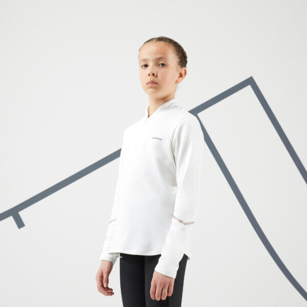 پلوشرت آستین بلند بچگانه تنیس آرتنگو Artengo TH500- سفید