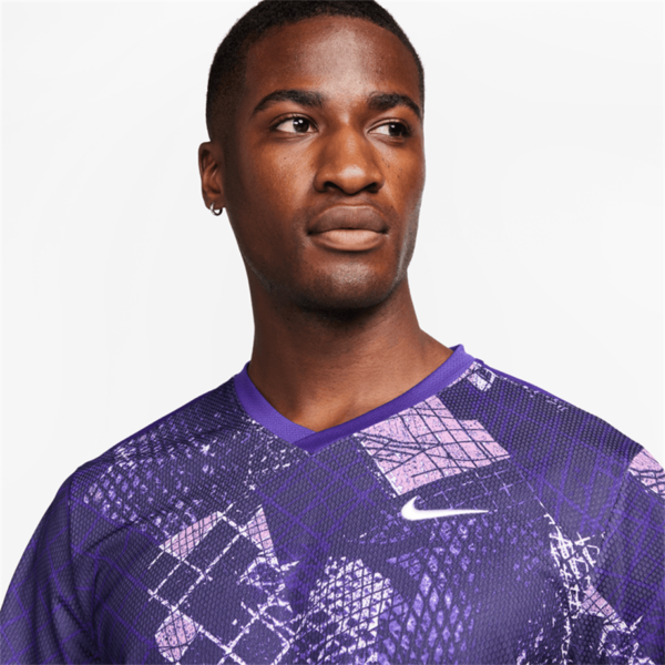 تیشرت تنیس مردانه نایک NikeCourt Dri-FIT Printed- بنفش