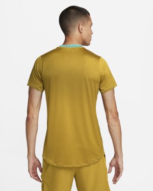 تی شرت تنیس مردانه نایک NikeCourt Dri-FIT Advantage- زرد