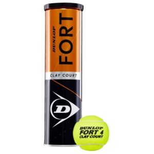 توپ تنیس دانلوپ DUNLOP FORT 4 BALL CLAY COURT - کارتن 18 تایی قوطی 4 تایی