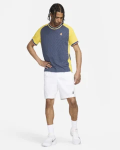 تی شرت تنیس مردانه نایک NikeCourt Heritage- آبی/زرد