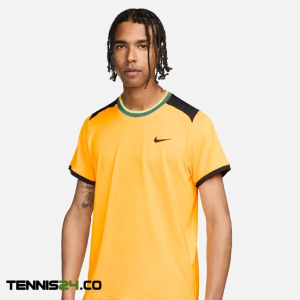 تی شرت تنیس مردانه نایک NikeCourt Dri-FIT Advantage- زرد/مشکی