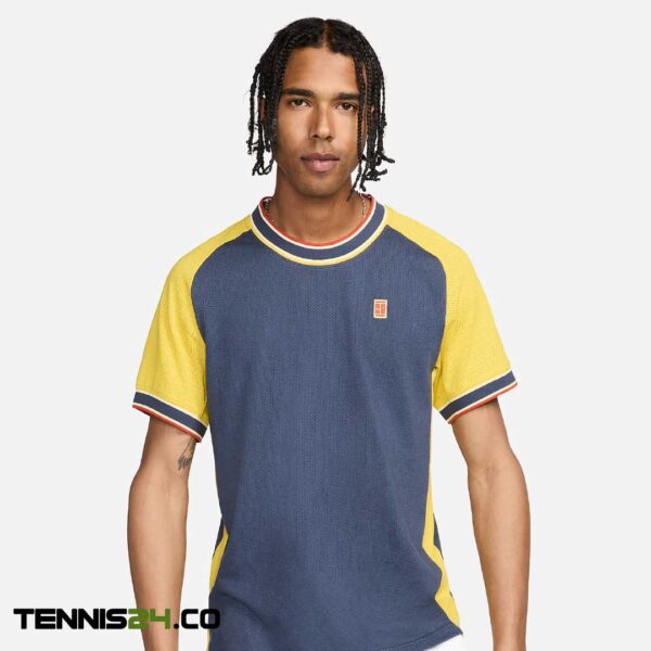 تی شرت تنیس مردانه نایک NikeCourt Heritage- آبی/زرد