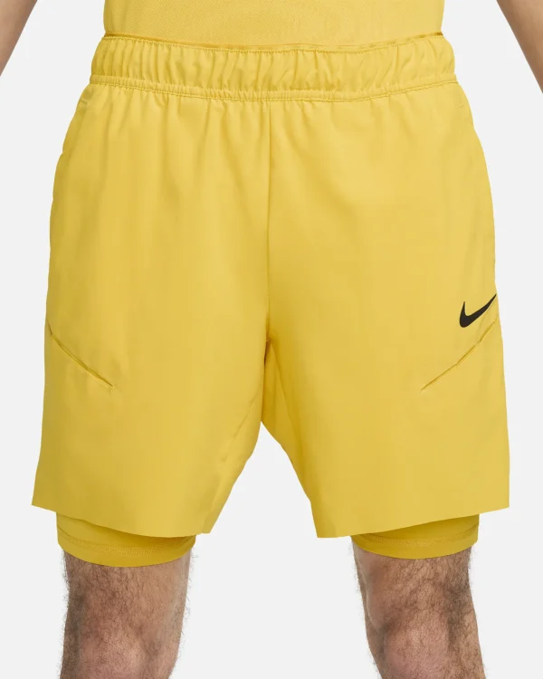 شلوارک تنیس مردانه نایک NikeCourt Slam Dri-FIT- زرد