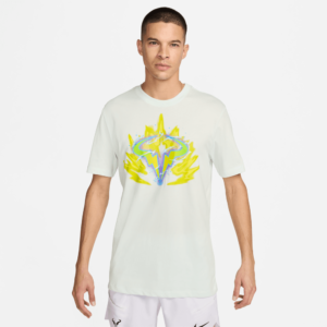 تی شرت تنیس مردانه نایک Rafa Nike Court Dri-FIT– سفید/زرد
