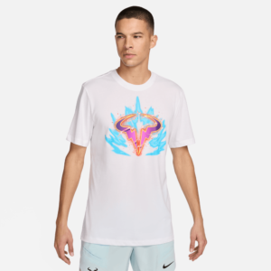 تی شرت تنیس مردانه نایک Rafa Nike Court Dri-FIT– سفید/آبی