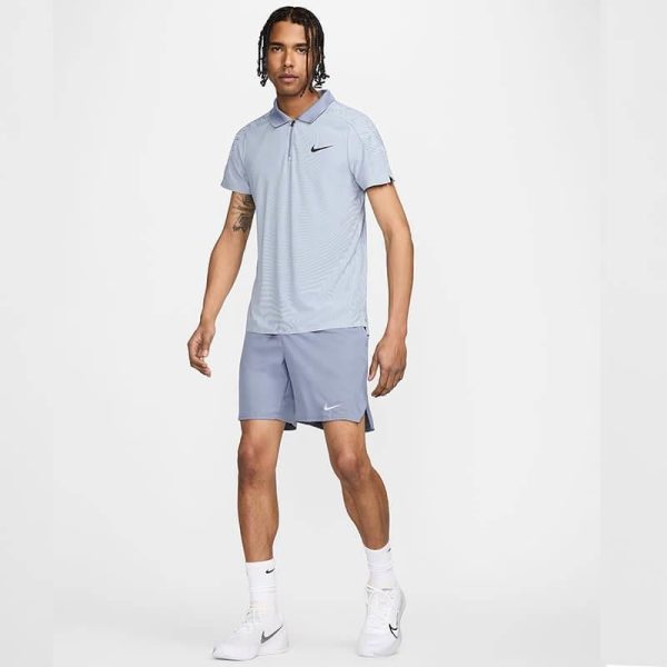 پلوشرت تنیس مردانه نایک NikeCourt Slam Dri-FIT ADV- آبی روشن