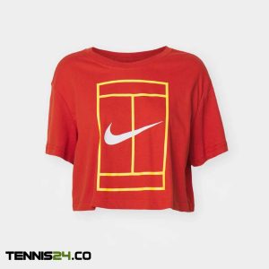 تی‌شرت تنیس زنانه نایک Nike Court Dri-FIT Heritage - نارنجی