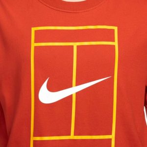تی‌شرت تنیس زنانه نایک Nike Court Dri-FIT Heritage – نارنجی