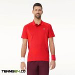 پلوشرت تنیس مردانه لاکست Novak Djokovic Men's Regular Fit Red Polo- قرمز