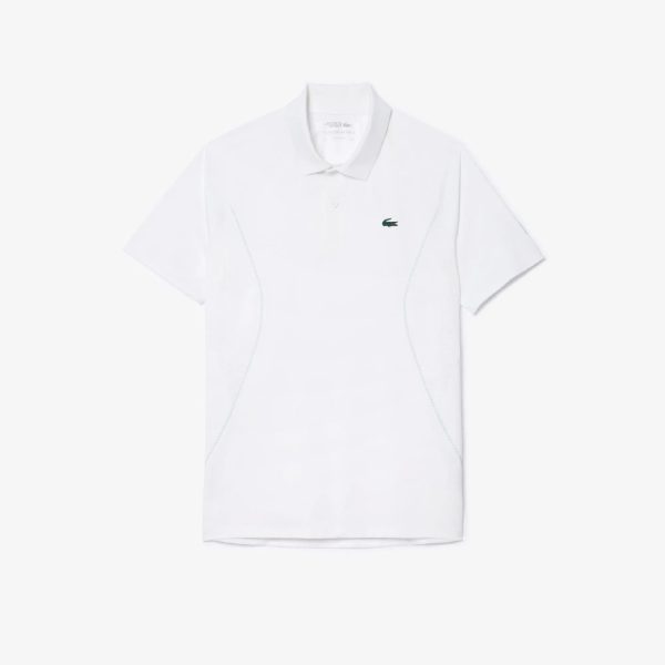 پلوشرت تنیس مردانه لاکست Novak Djokovic Men's Regular Fit White Polo- سفید