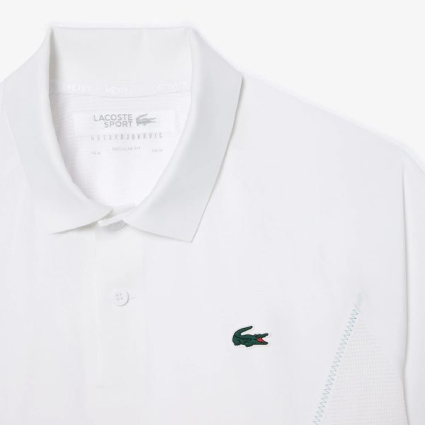 پلوشرت تنیس مردانه لاکست Novak Djokovic Men's Regular Fit White Polo- سفید