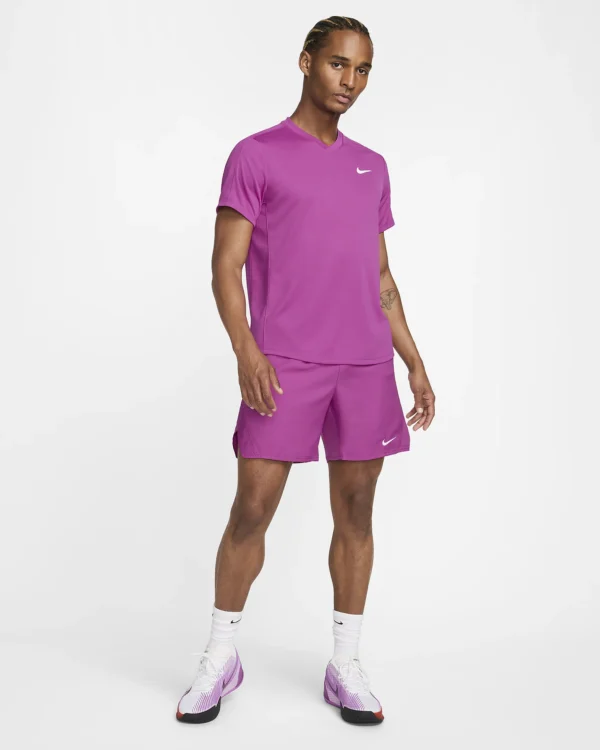 شلوارک تنیس مردانه نایک NikeCourt Advantage Dri-FIT 18 cm- بنفش