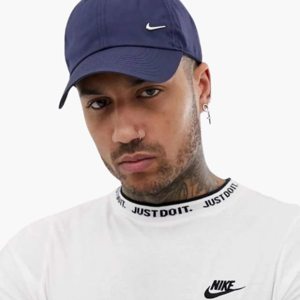 کلاه تنیس نایک Nike DRI-FIT Club Soft Metal Swoosh Hat- سرمه ای