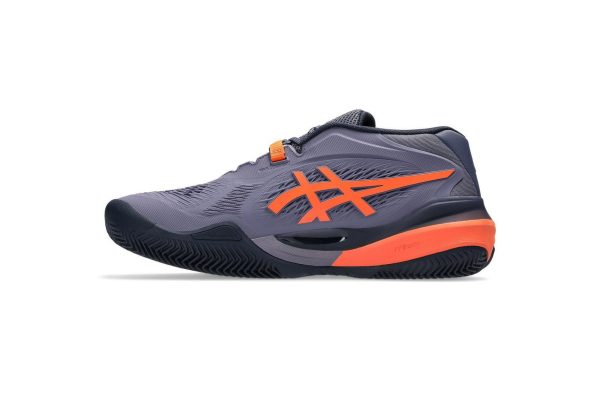 کفش تنیس مردانه اسیکس - Asics GEL-RESOLUTION X CLAY- خاکستری/نارنجی - Image 2