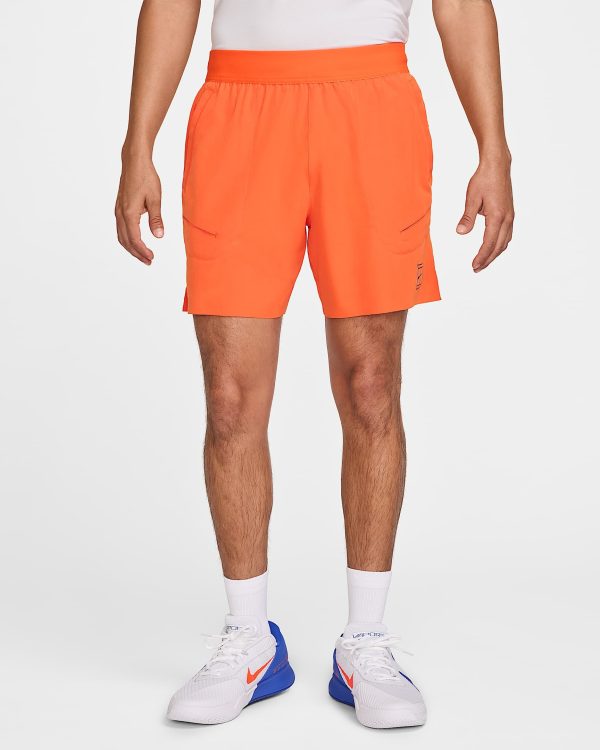 شلوارک تنیس مردانه نایک NikeCourt Advantage Dri-FIT 15 cm - نارنجی - Image 6