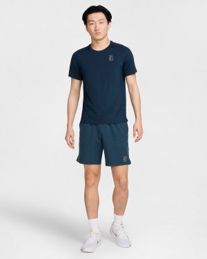 تی شرت تنیس مردانه نایک NikeCourt Advantage Dri-FIT- سرمه ای