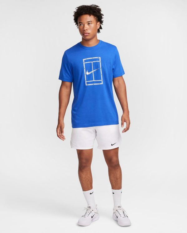 تی شرت تنیس مردانه نایک NikeCourt Men's Dri-FIT - آبی - Image 3