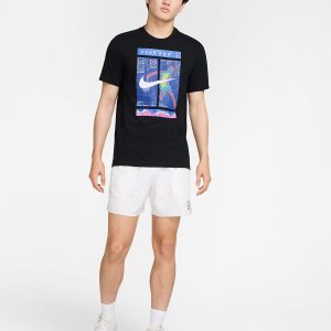 تی شرت تنیس مردانه نایک NikeCourt Dri-FIT Graphic Print- مشکی