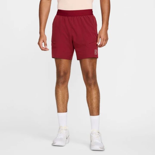 شلوارک تنیس مردانه نایک NikeCourt Advantage Dri-FIT 15 cm - زرشکی - Image 3