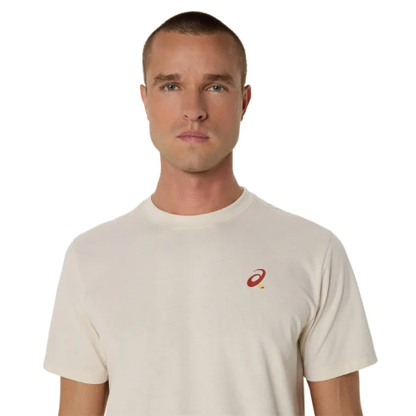 تیشرت تنیس مردانه اسیکس Asics Court Graph SS Top- کرم - Image 5