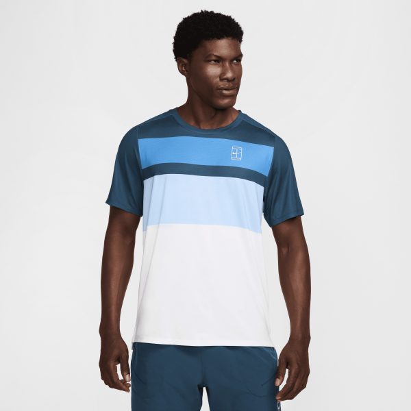 تی شرت تنیس مردانه نایک NikeCourt Advantage- سفید/آبی