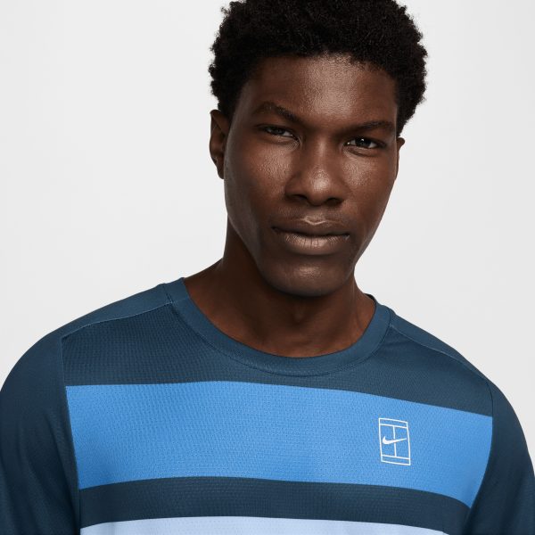 تی شرت تنیس مردانه نایک NikeCourt Advantage- سفید/آبی - Image 3