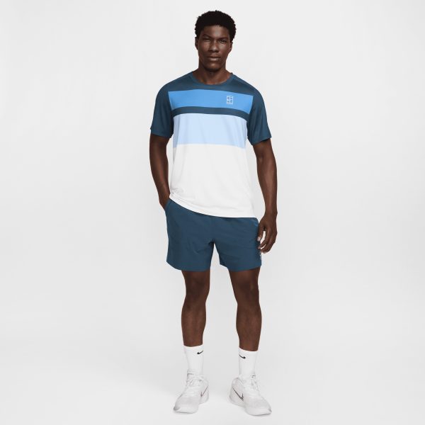 تی شرت تنیس مردانه نایک NikeCourt Advantage- سفید/آبی - Image 5
