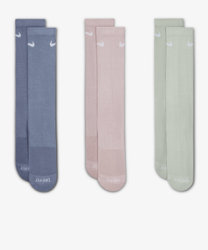 جوراب تنیس نایک Nike Everyday Plus Cushioned Crew 3-pack – پک سه تایی – چندرنگ