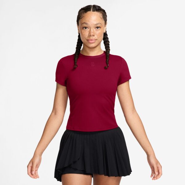 تی شرت تنیس زنانه نایک NikeCourt Advantage Dri-FIT - زرشکی - Image 4