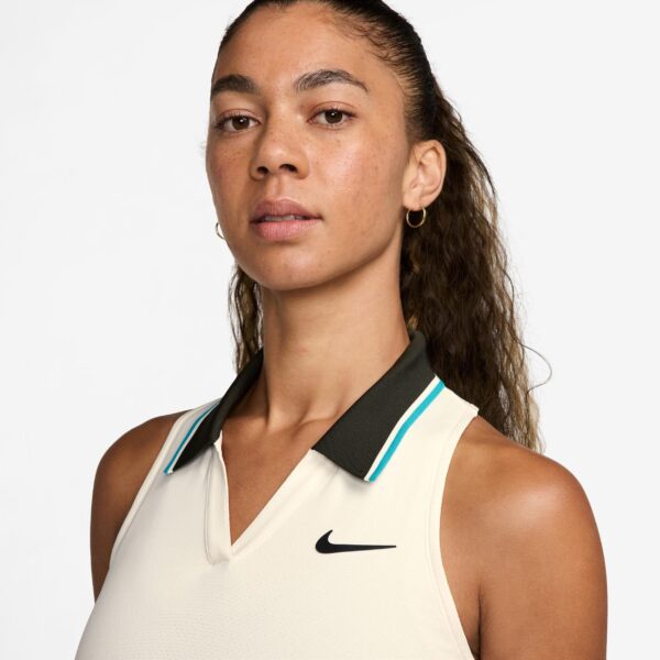 تاپ تنیس زنانه نایک Nike Slam Dri-FIT Paris - کرم - Image 4