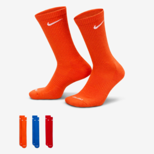 جوراب تنیس نایک Nike Everyday Plus Cushioned Crew 3-pack - پک سه تایی - چندرنگ