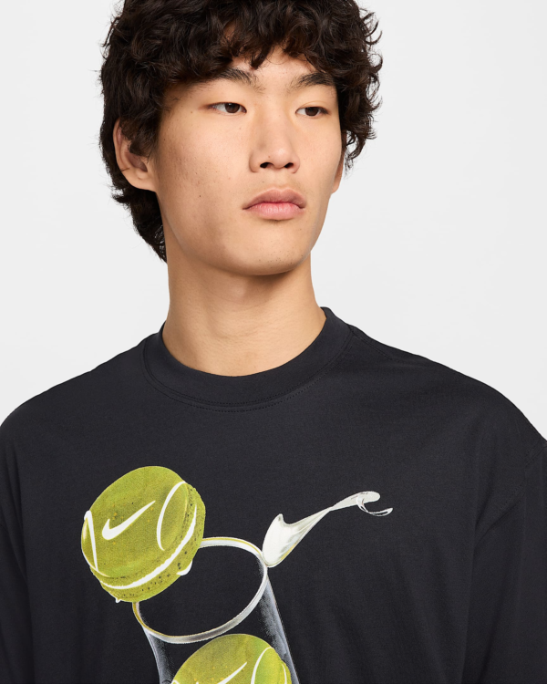 تی شرت تنیس مردانه نایک NikeCourt Max90 Printed - مشکی - Image 6