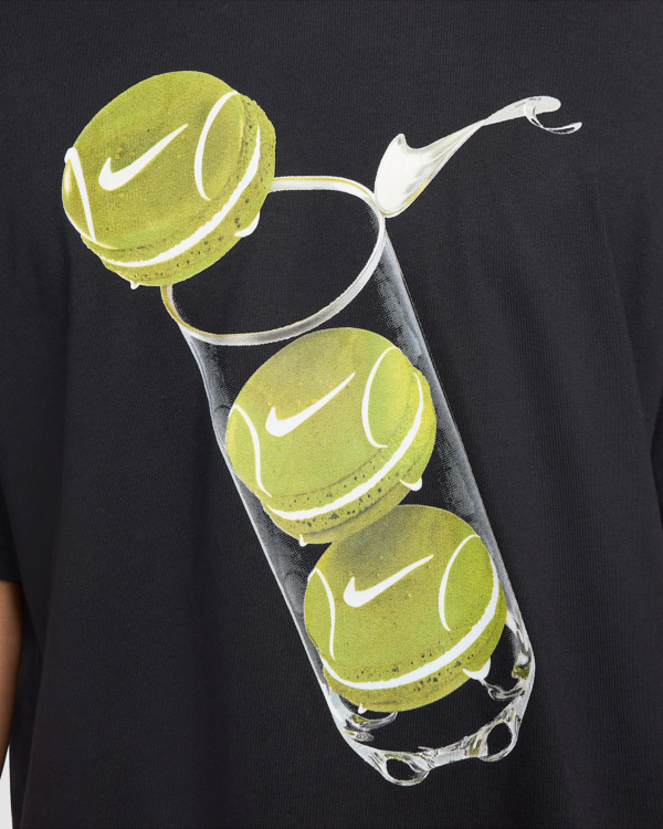تی شرت تنیس مردانه نایک NikeCourt Max90 Printed - مشکی - Image 5