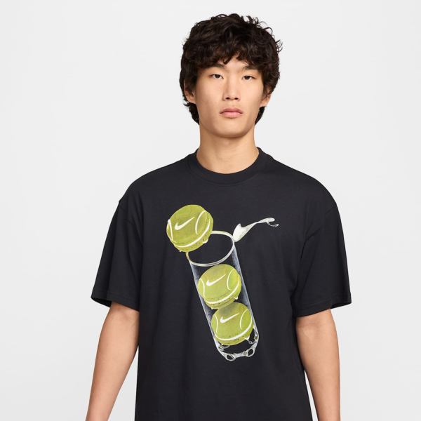 تی شرت تنیس مردانه نایک NikeCourt Max90 Printed - مشکی